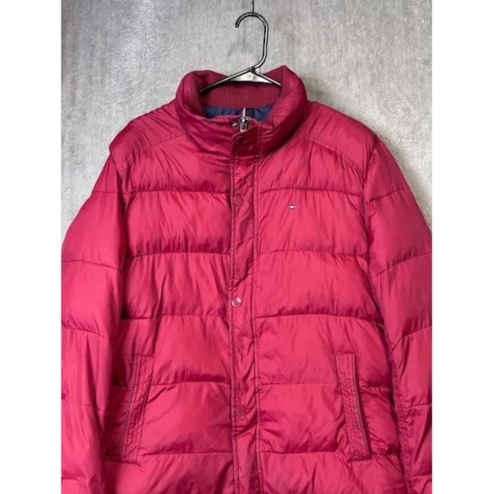 Tommy Hilfiger Puffer‎ Jacket Mens L Red Full Zip Quilted Lightweight Coat - Picture 5 of 12